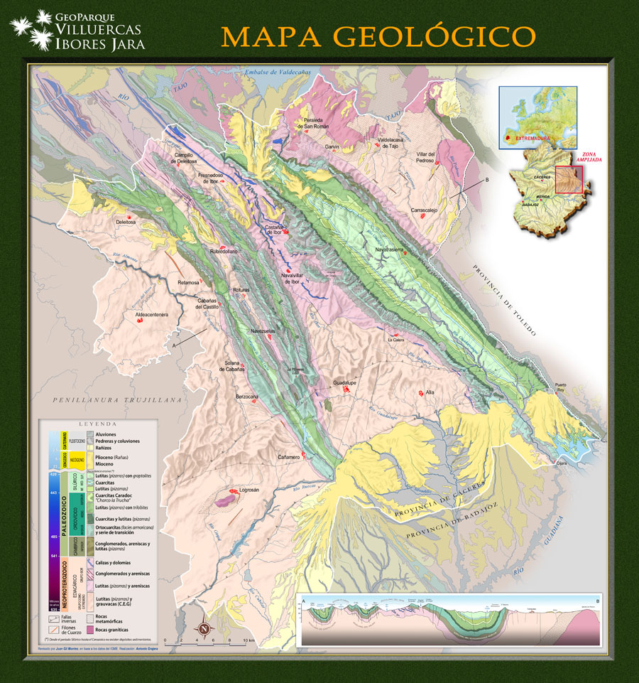 Mapa Geológico de la Comarca Villuercas Ibores Jara