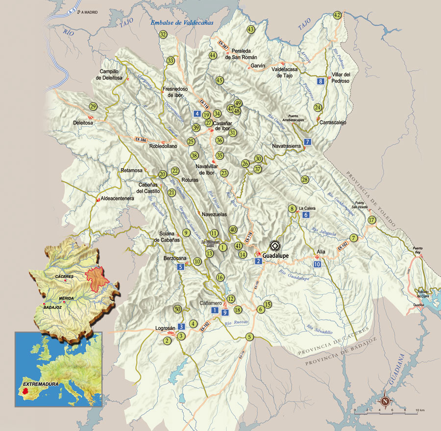 Mapa Geositio de la Comarca Villuercas Ibores Jara